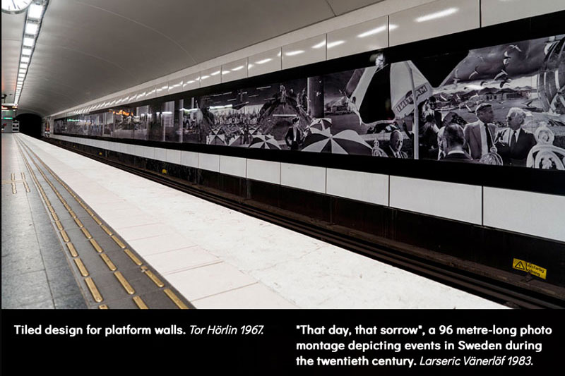 Utställning av Lars-Eric Vänerlöf på Karlaplans tunnelbanestation